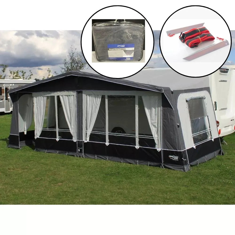 Camptech Kensington Full Traditional Inflatable Air Caravan Awning (2025) + Free Storm Straps Free Carpet