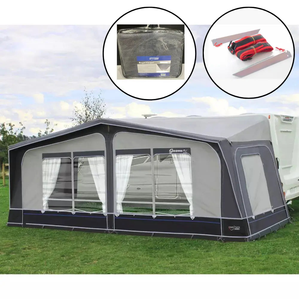 Camptech Savanna DL Seasonal Traditional Full Caravan Awning (2025) + Free Storm Straps Free Carpet