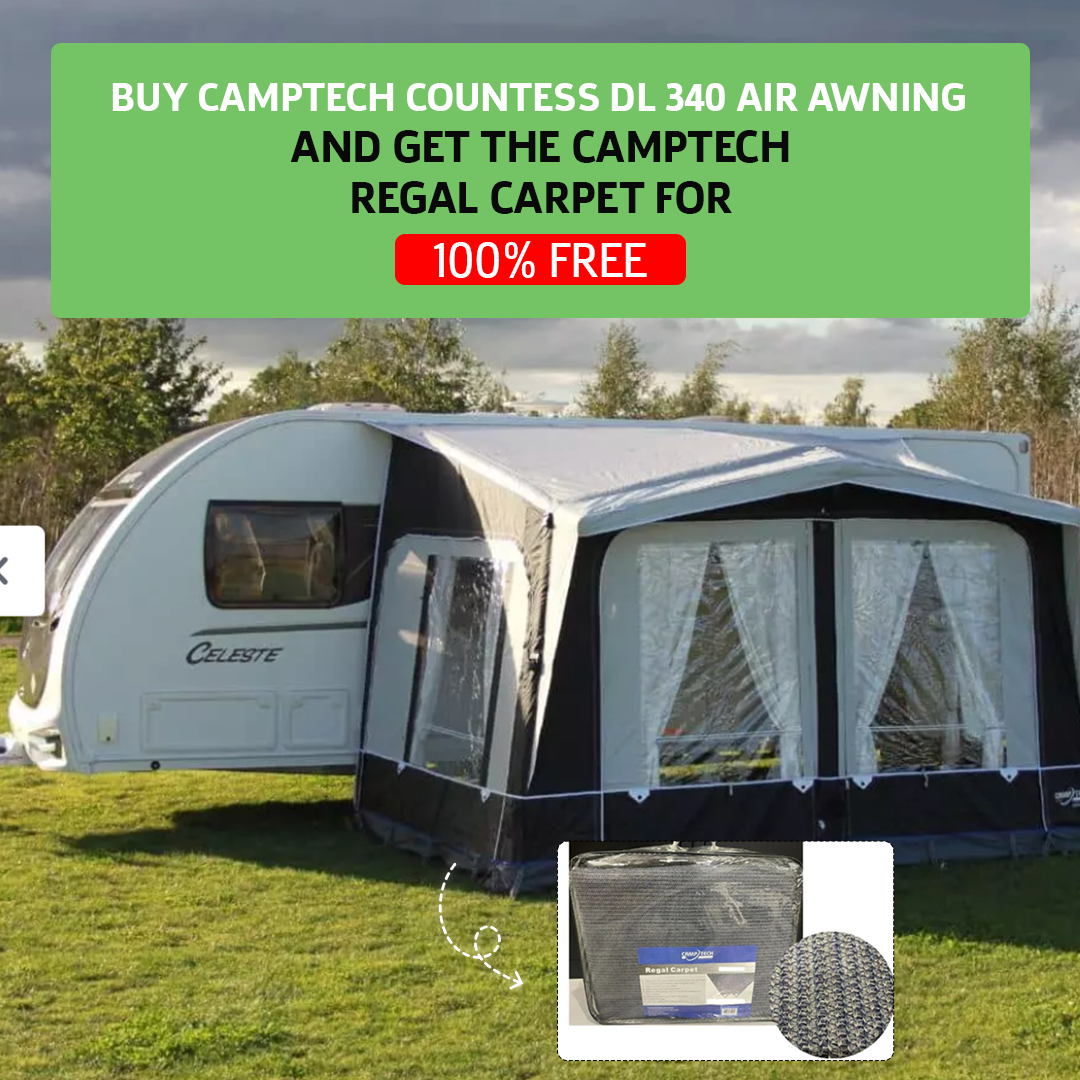 Camptech Countess DL 340 All-Season Caravan Porch Air Awning SL961 + Free Carpet (2025)