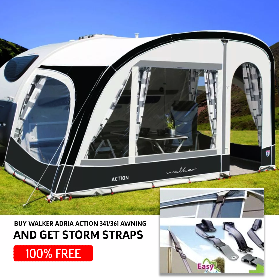 Walker Adria Action 341/361 Caravan Awning (2025) + Free Storm Straps