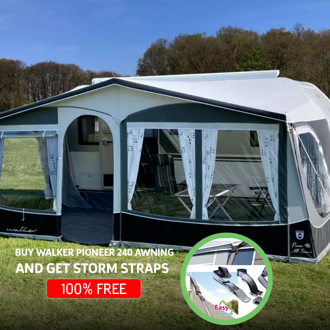 Walker Pioneer 240 All Season Full Caravan Awning (2025) + Free Straps