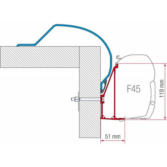 Fiamma Arca Motorhome Awning Adapter made by Fiamma. A Awning Adapter sold by Quality Caravan Awnings