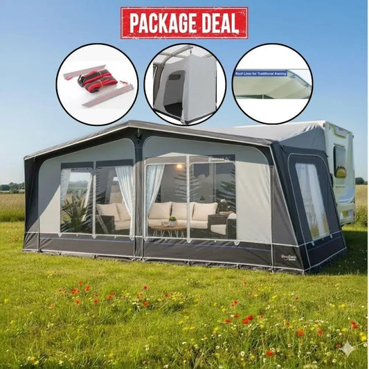 Camptech Savanna DL Seasonal Traditional Full Caravan Awning (2025) - Bundle Offer #1
