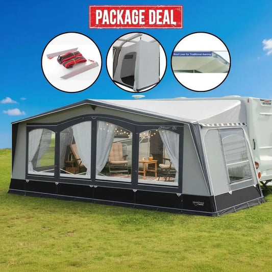 Camptech Atlantis DL Seasonal Traditional Full Caravan Awning (2025) - Bundle Offer #1