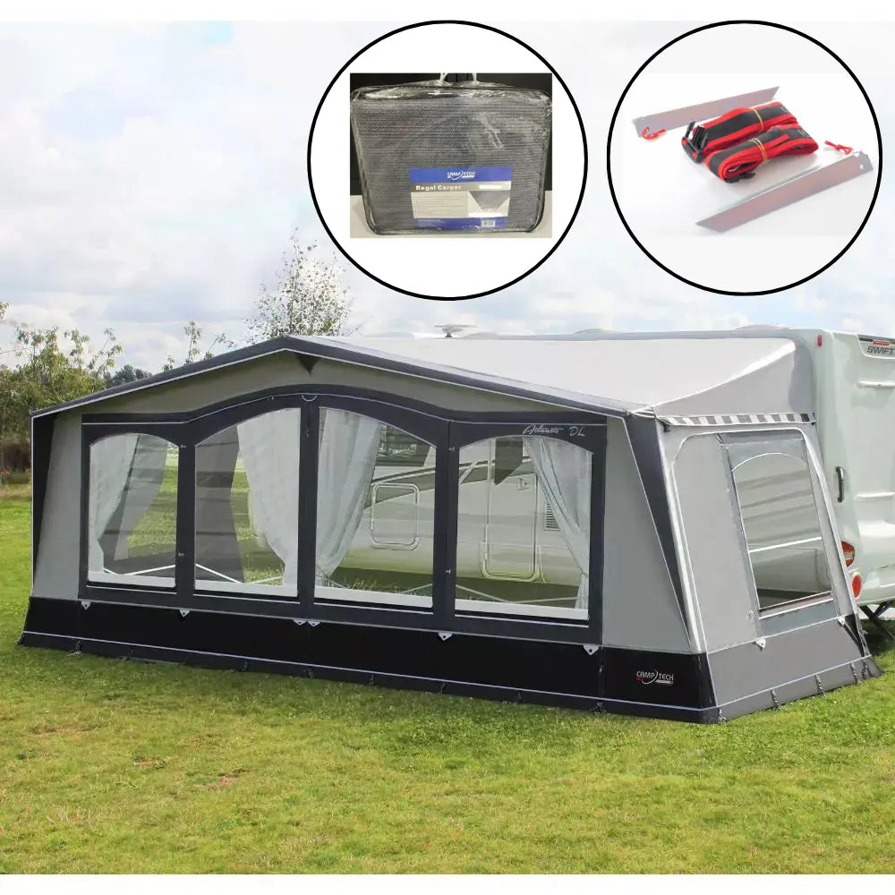 Camptech Atlantis DL Seasonal Traditional Full Caravan Awning (2026) + Free Storm Straps Free Carpet