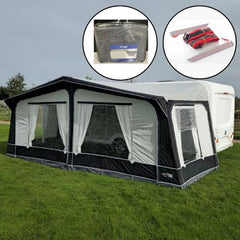 Camptech Cayman Grey Touring Poled Caravan Awning (2026) + Free Storm Straps Free Carpet