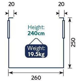 Royal Wessex Awning 260 - Blue/Silver + Free Storm Straps - Quality Caravan Awnings