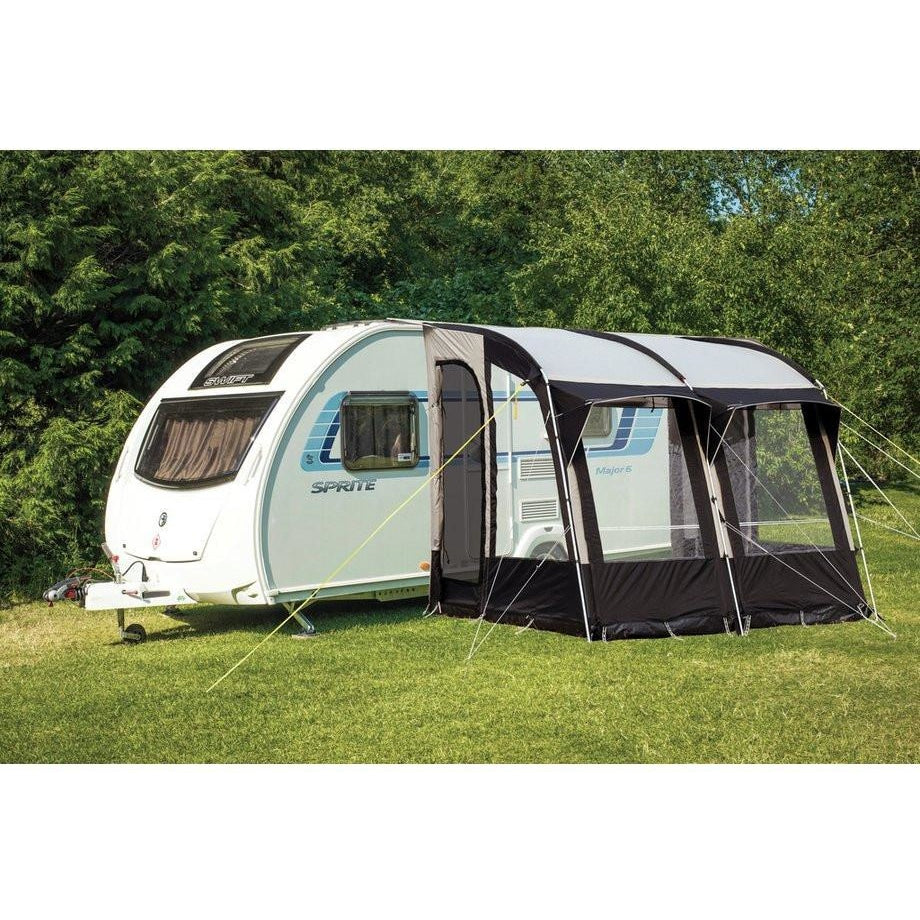 Royal Wessex Awning 260 - Black/Silver + Free Storm Straps - Quality Caravan Awnings