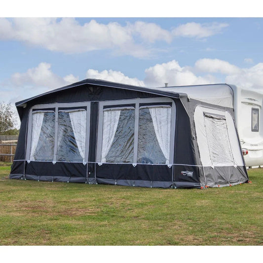 Camptech Hampton DL Full Seasonal Inflatable Air Caravan Awning + Free Storm Straps (2023)