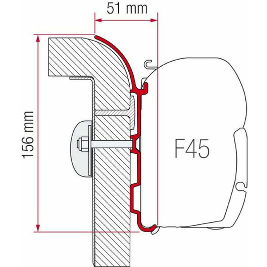 Fiamma Bürstner Motorhome Awning Adapter made by Fiamma. A Awning Adapter sold by Quality Caravan Awnings