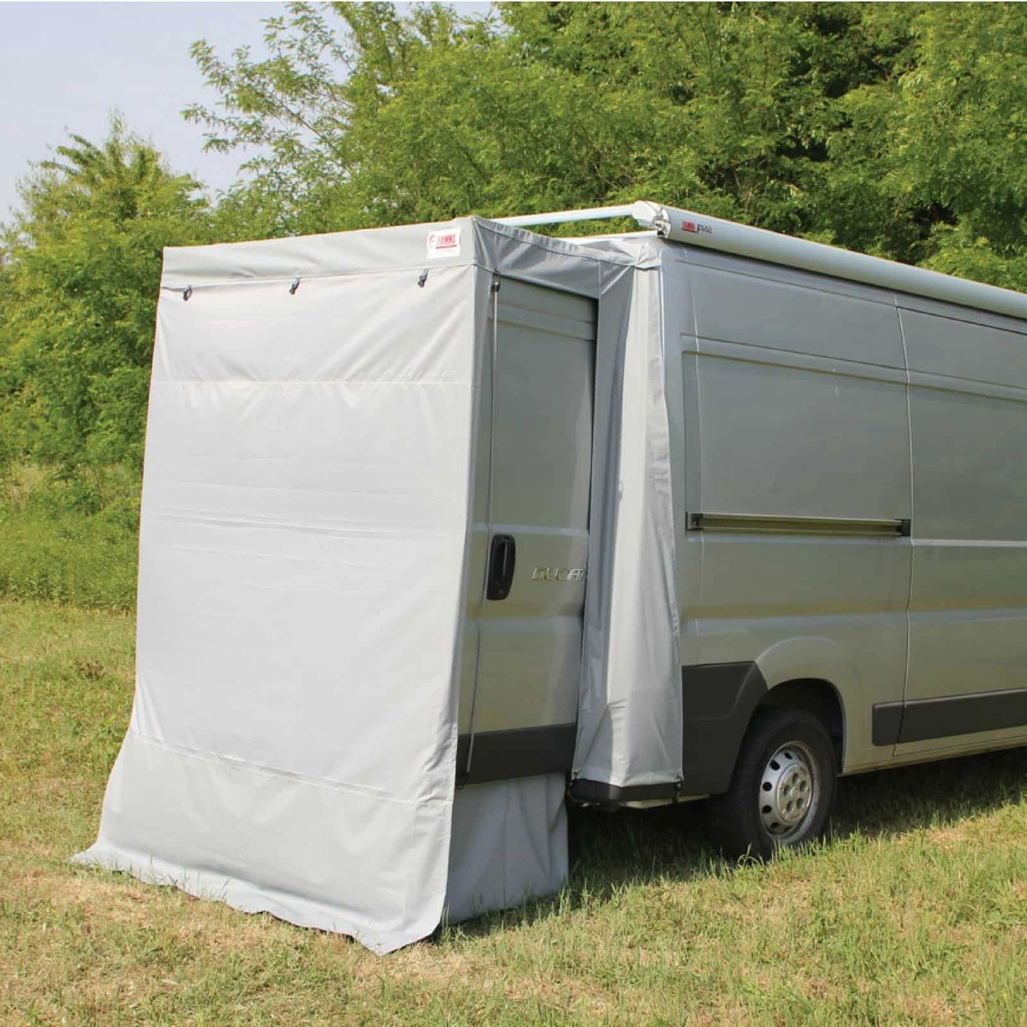 Fiamma Ducato Rear Door Cover Awning made by Fiamma. A Campervan Awning sold by Quality Caravan Awnings
