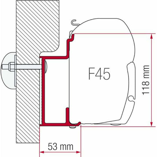 Fiamma Eura Mobil Karmann Motorhome Awning Adapter made by Fiamma. A Awning Adapter sold by Quality Caravan Awnings