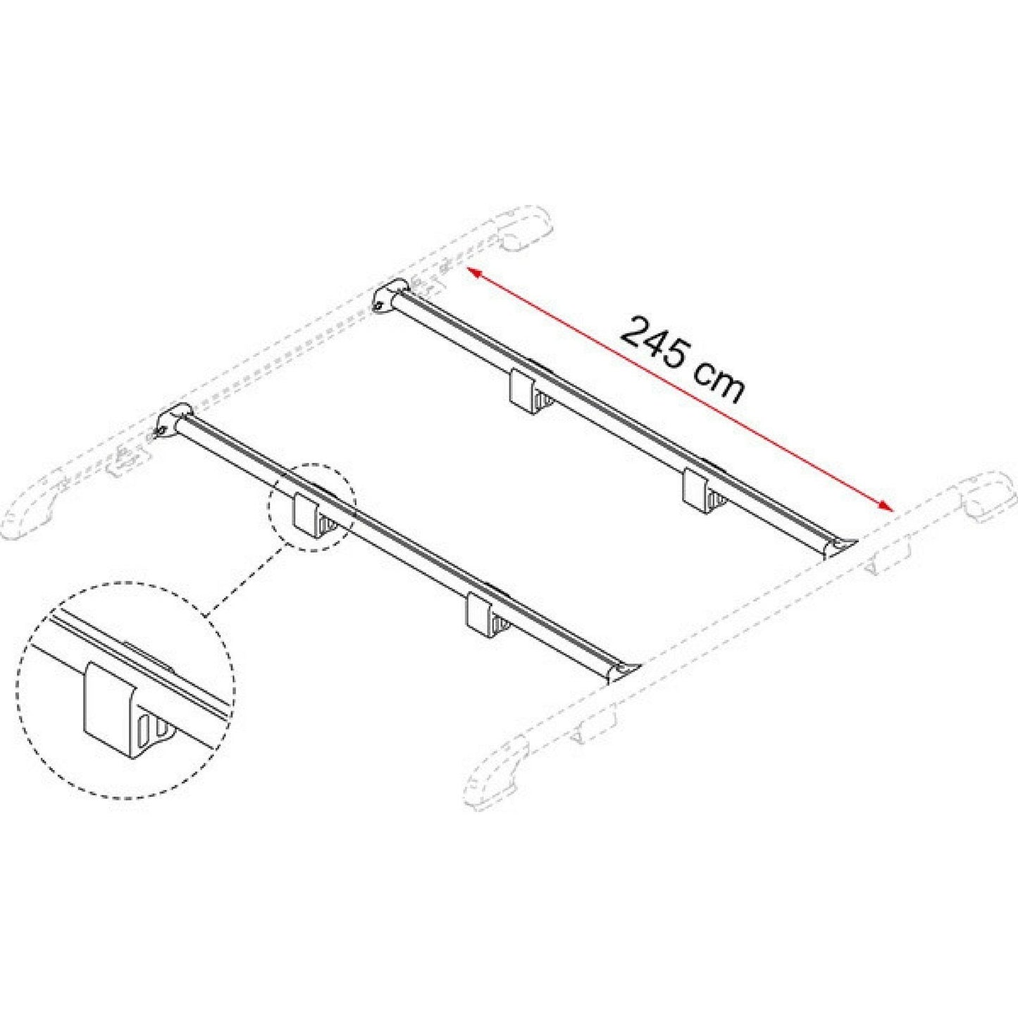 Fiamma Fixing-Bar Roof Rail made by Fiamma. A Accessories sold by Quality Caravan Awnings