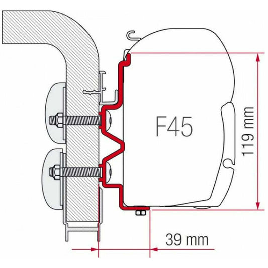 Fiamma Hymer Camp Motorhome Awning Adapter made by Fiamma. A Awning Adapter sold by Quality Caravan Awnings