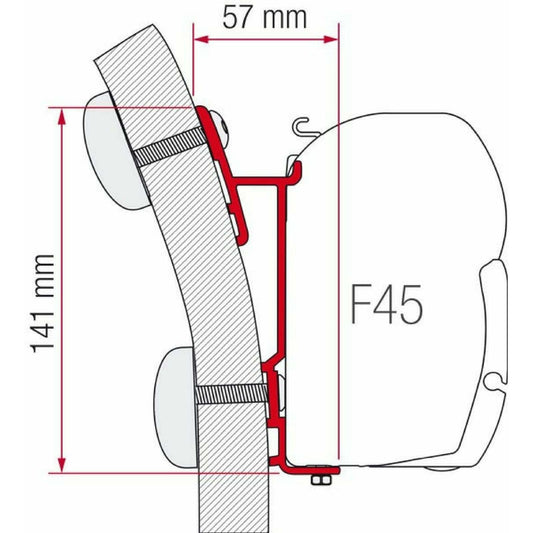 Fiamma Hymer S-E Klasse Motorhome Awning Adapter made by Fiamma. A Awning Adapter sold by Quality Caravan Awnings