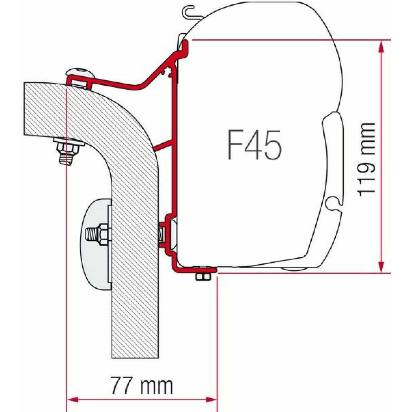 Fiamma Hymer Van/B2 Awning Adapter Kit made by Fiamma. A Awning Adapter sold by Quality Caravan Awnings