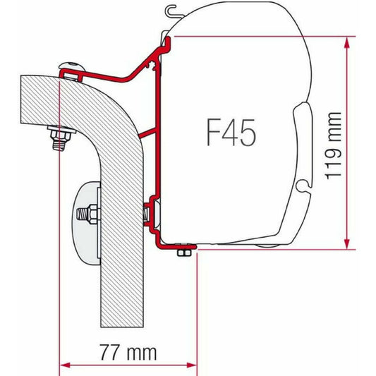 Fiamma Hymer Van B Klasse Motorhome Awning Adapter made by Fiamma. A Awning Adapter sold by Quality Caravan Awnings