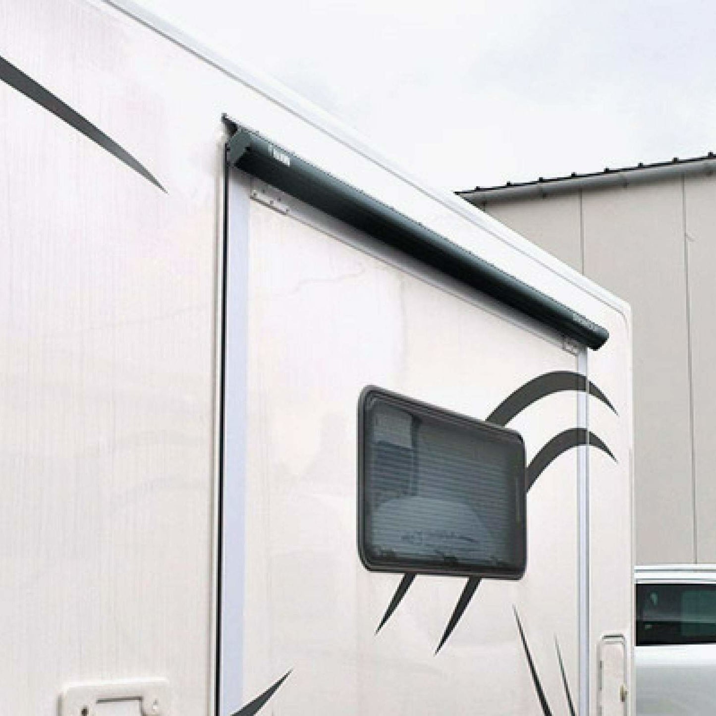 Fiamma Slide Out Deep Black Pop-out Wall Awning made by Fiamma. A Motorhome Awnings sold by Quality Caravan Awnings