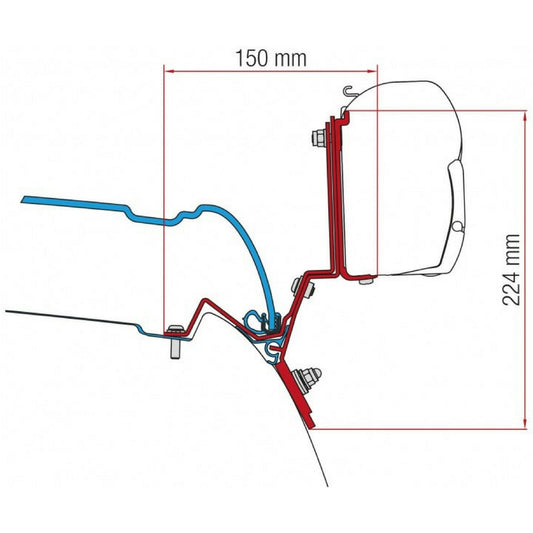 Fiamma V Class Marco Polo After 2014 Awning Adapter Kit made by Fiamma. A Awning Adapter sold by Quality Caravan Awnings