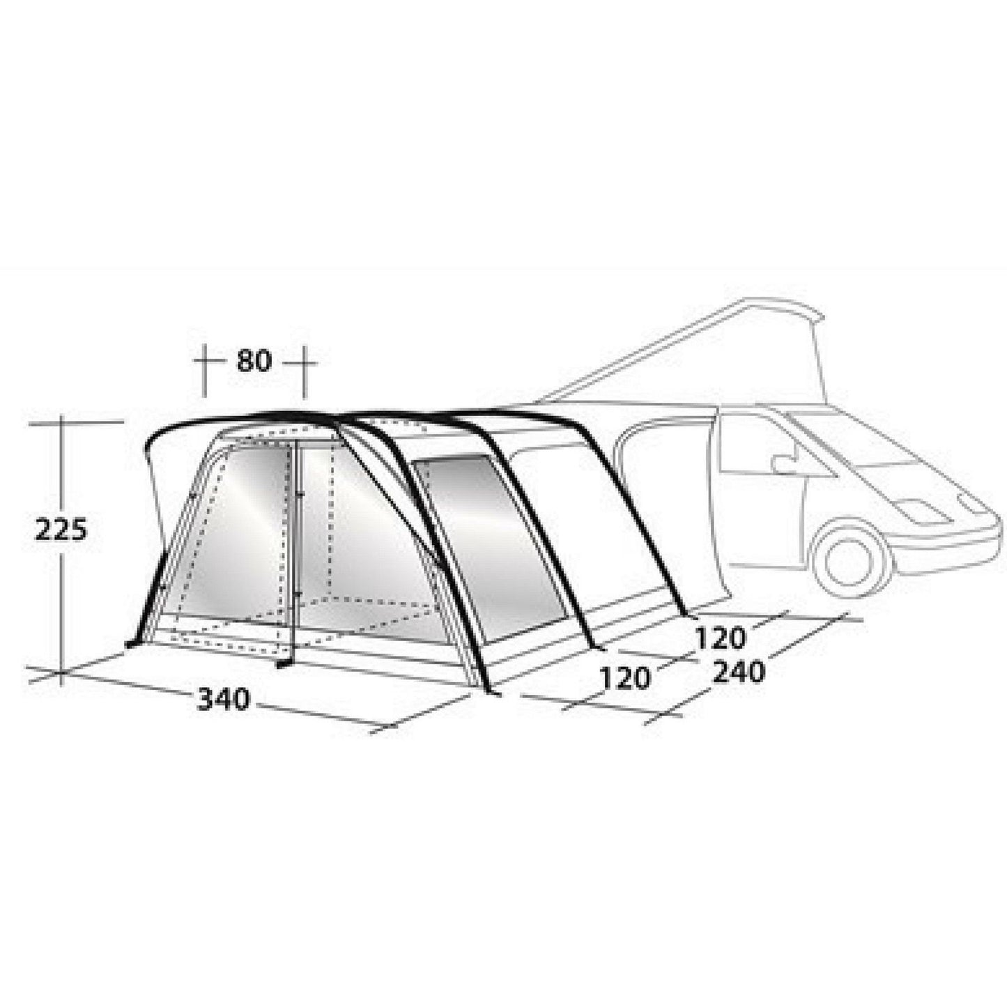 Outwell Country Road Smart Air Tall Driveaway Awning (2018 Edition) - Quality Caravan Awnings