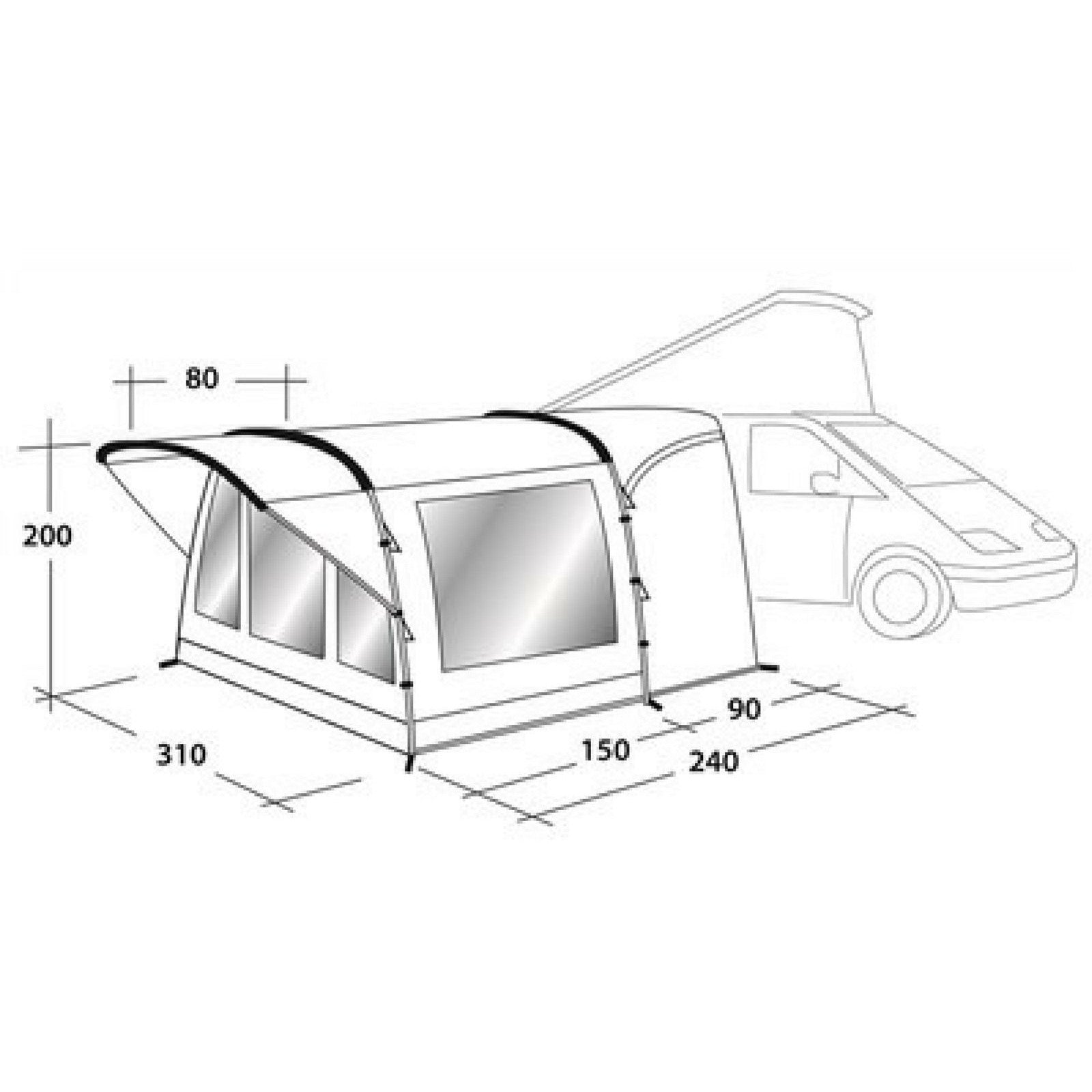 Outwell Darlington Cruising Driveaway Awning (2018 Edition) - Quality Caravan Awnings