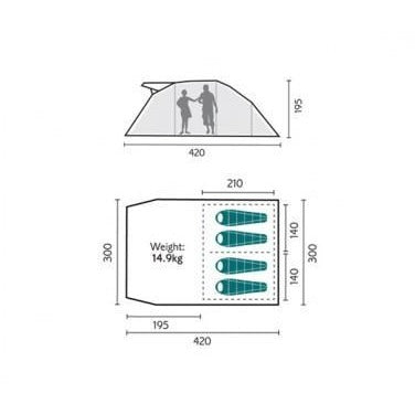 Royal Portland Air 4 Person Air Tent 201514 - Quality Caravan Awnings