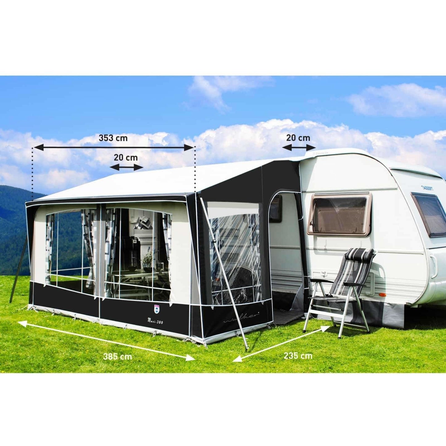 Walker Maxi 300 & 380 Caravan Porch Awning (2018) + Free Storm Straps - Quality Caravan Awnings