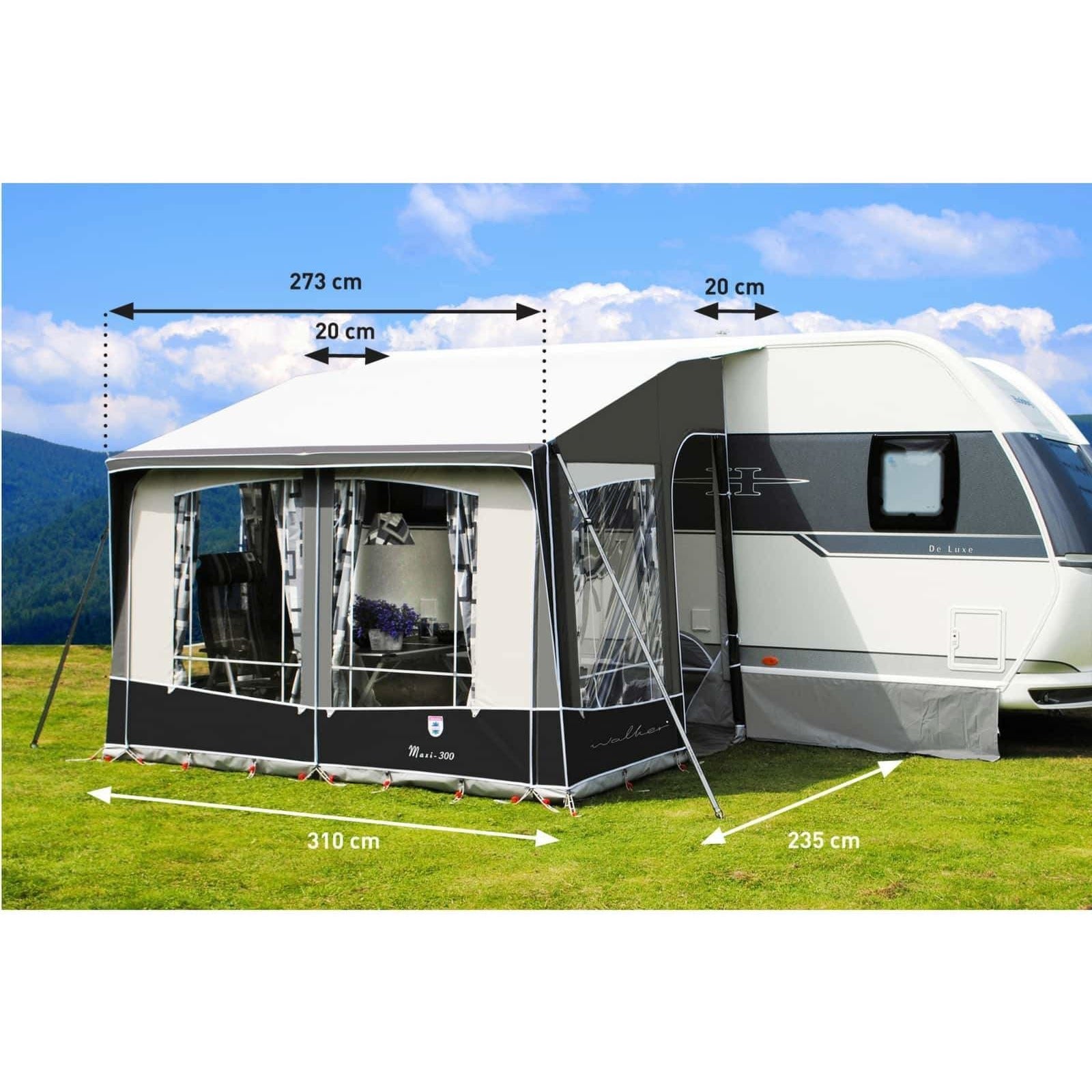 Walker Maxi 300 & 380 Caravan Porch Awning (2018) + Free Storm Straps - Quality Caravan Awnings