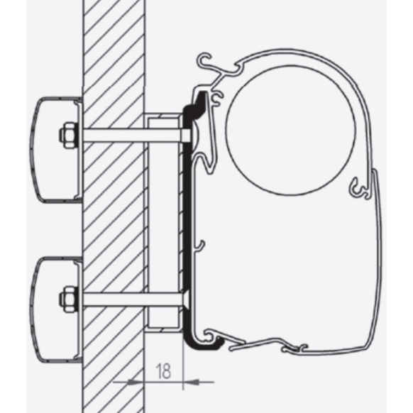 Thule Omnistor Dethleffs Globebus Awning Adapter 308002 made by Thule. A Add-ons sold by Quality Caravan Awnings