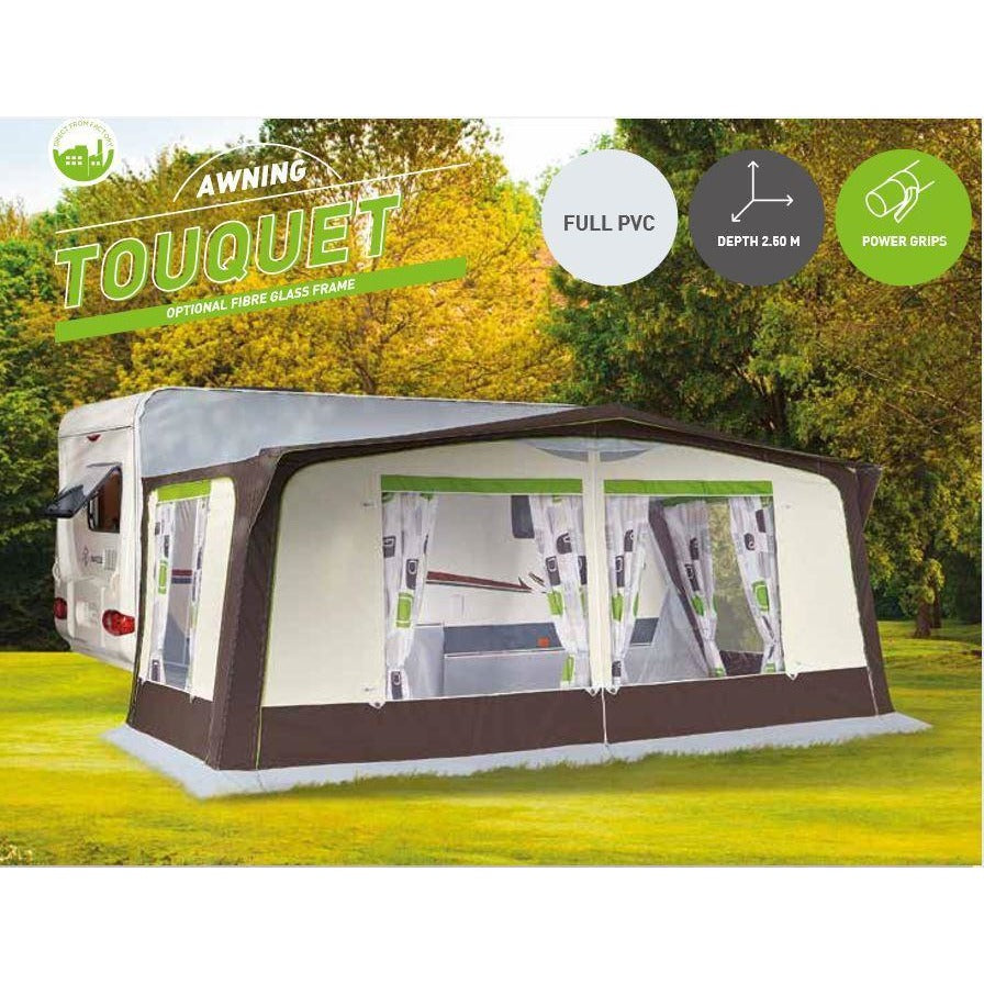 Trigano Touquet 250 (Steel/Fiberglass) Awning + FREE Storm Straps 2018 - Quality Caravan Awnings
